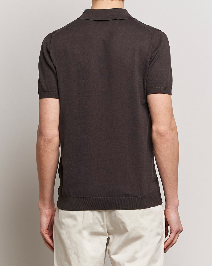 Mies | Pikeet | Oscar Jacobson | Otto Short Sleeve Zip Polo Brown