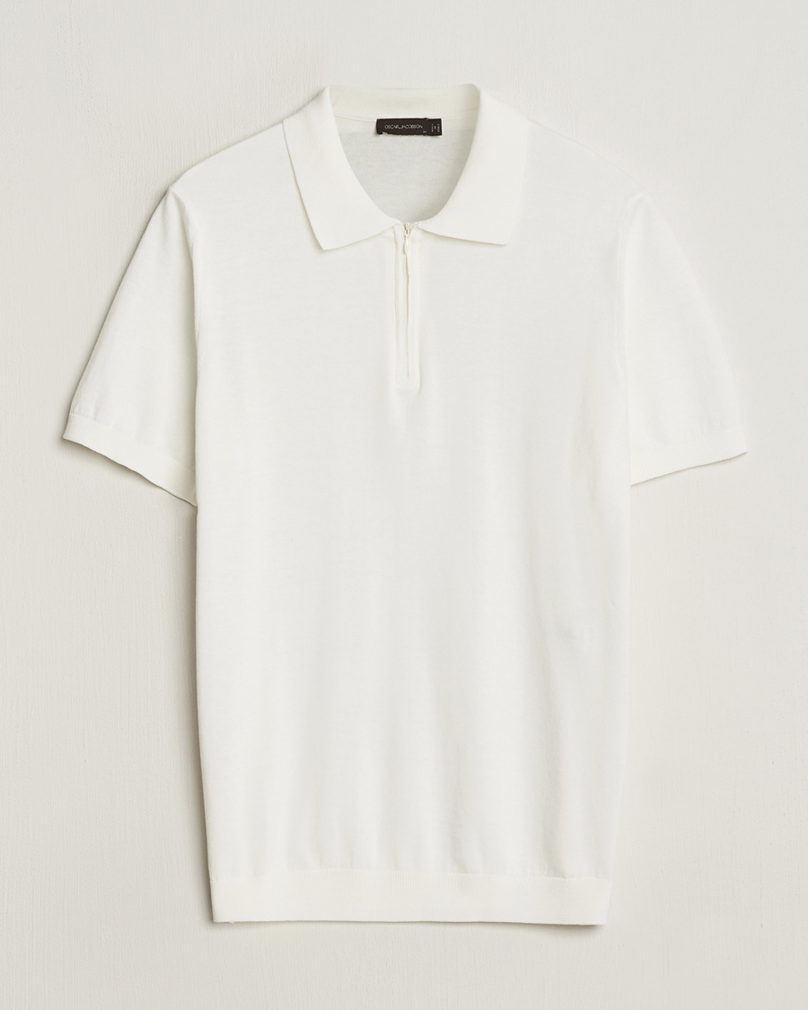 Mies | Pikeet | Oscar Jacobson | Otto Short Sleeve Zip Polo White
