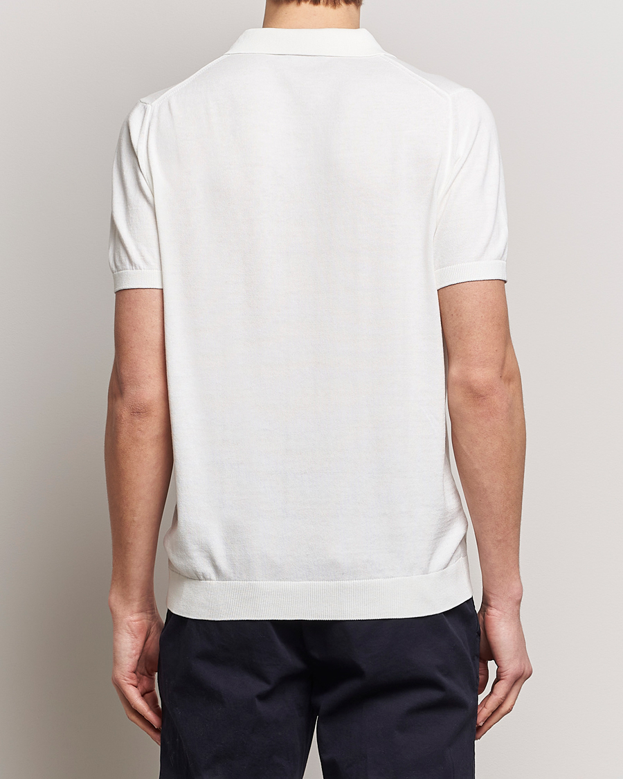 Mies | Pikeet | Oscar Jacobson | Otto Short Sleeve Zip Polo White