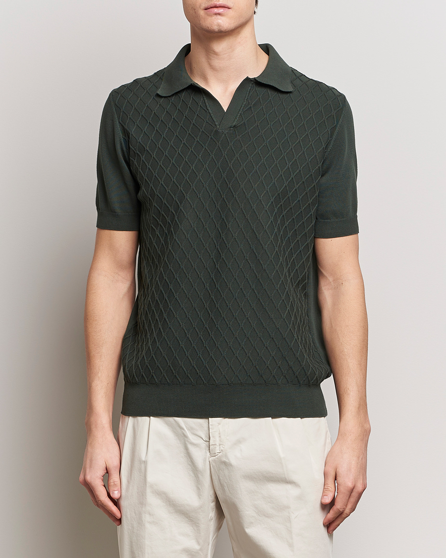 Mies | Business & Beyond | Oscar Jacobson | Mirza Structured Cotton Polo Olive