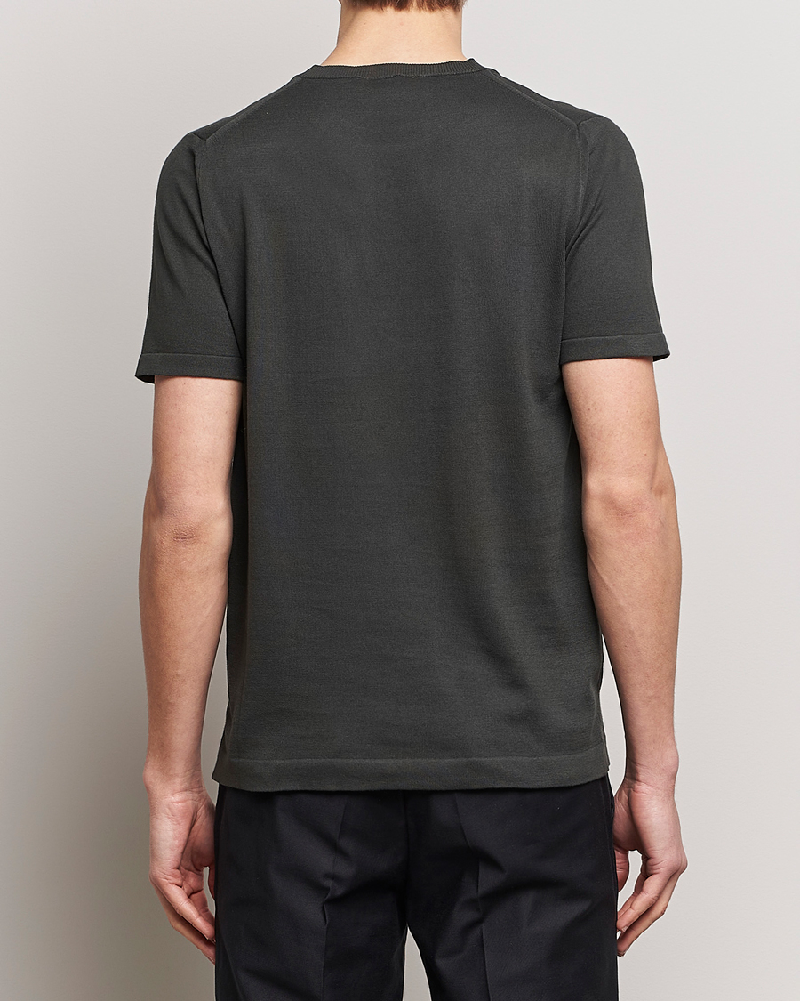 Mies | T-paidat | Oscar Jacobson | Brian Knitted Cotton T-Shirt Olive