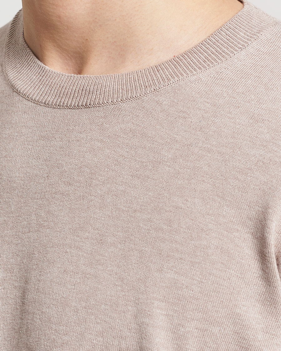 Mies | Puserot | Oscar Jacobson | Valdemar Cotton Crew Neck Beige