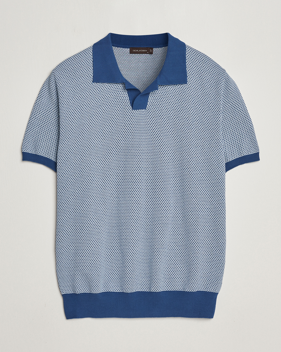 Mies | Pikeet | Oscar Jacobson | Dalius Structured Cotton Polo Blue