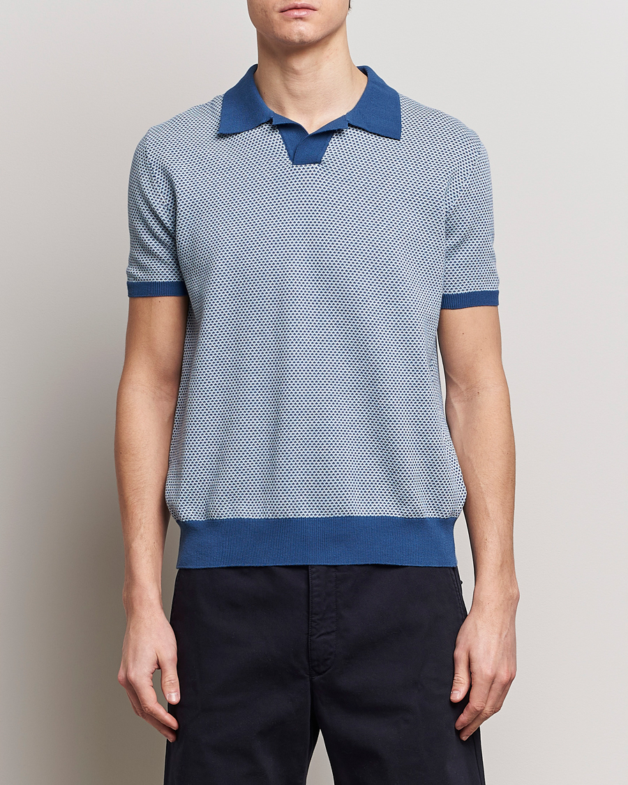 Mies | Pikeet | Oscar Jacobson | Dalius Structured Cotton Polo Blue