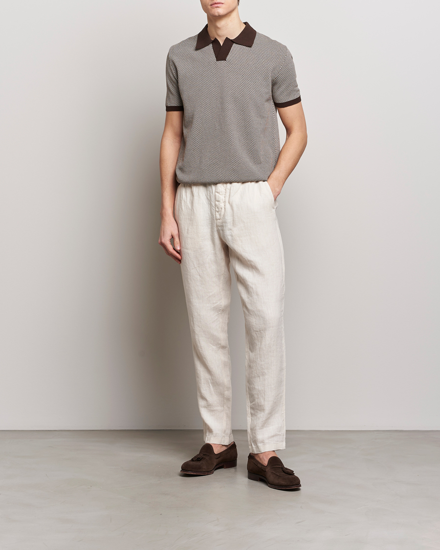 Mies | Pikeet | Oscar Jacobson | Dalius Structured Cotton Polo Brown
