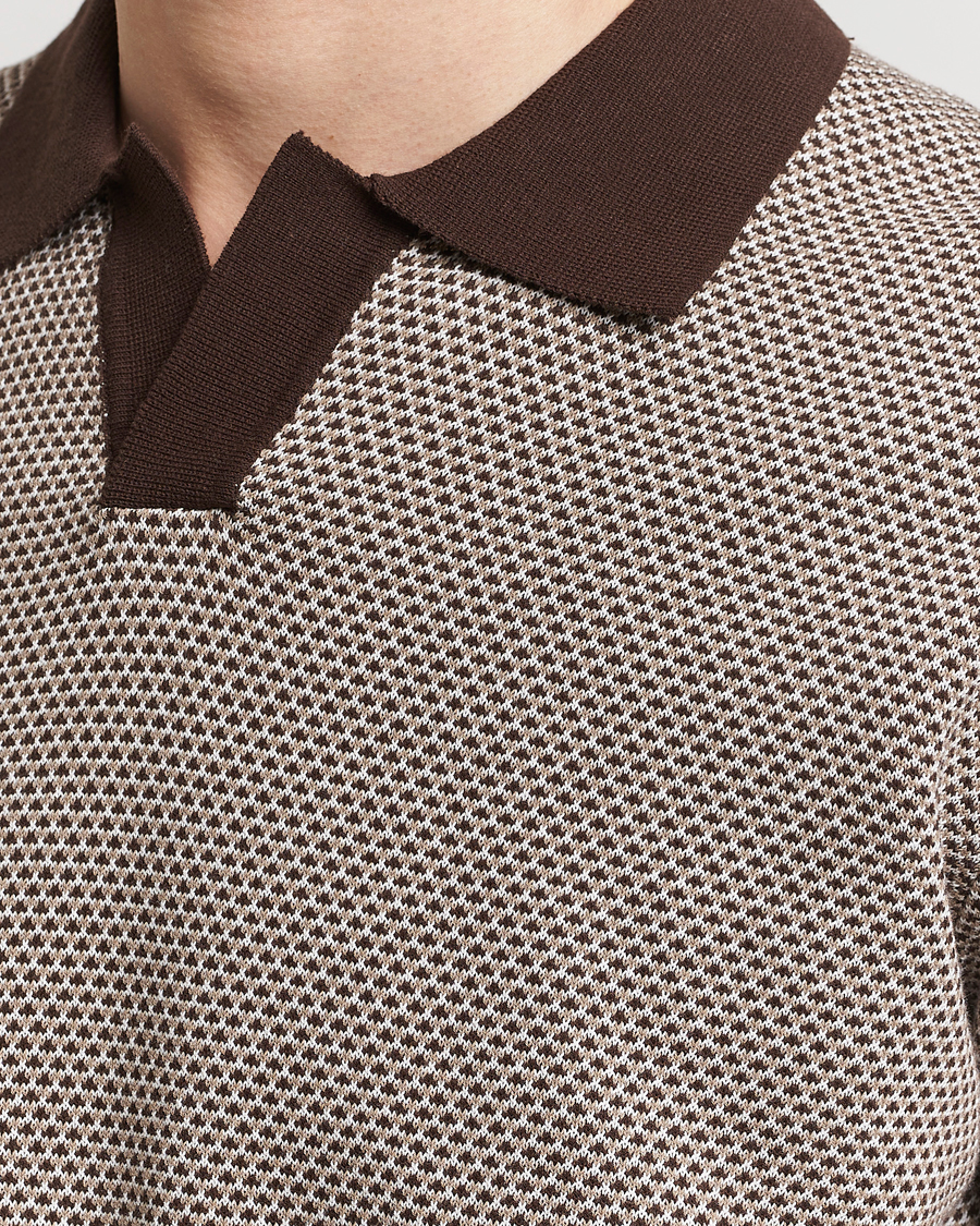 Mies | Pikeet | Oscar Jacobson | Dalius Structured Cotton Polo Brown