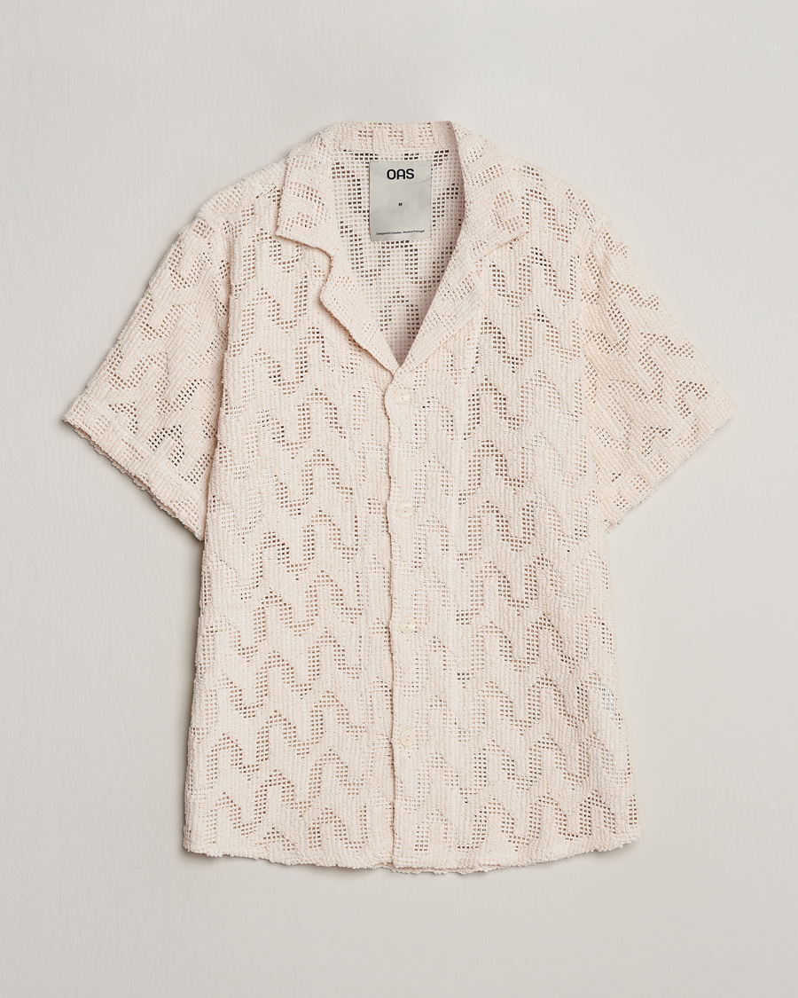 Mies | Kauluspaidat | OAS | Atlas Cuba Crochet Shirt Off White