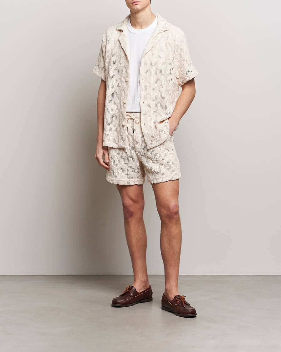 Mies | Shortsit | OAS | Atlas Cuba Crochet Shorts Off White