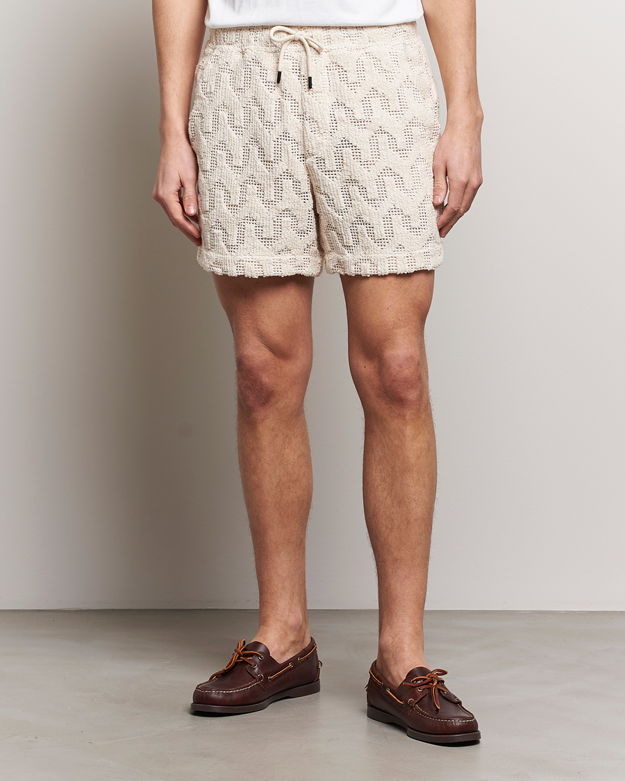 Mies | Shortsit | OAS | Atlas Cuba Crochet Shorts Off White