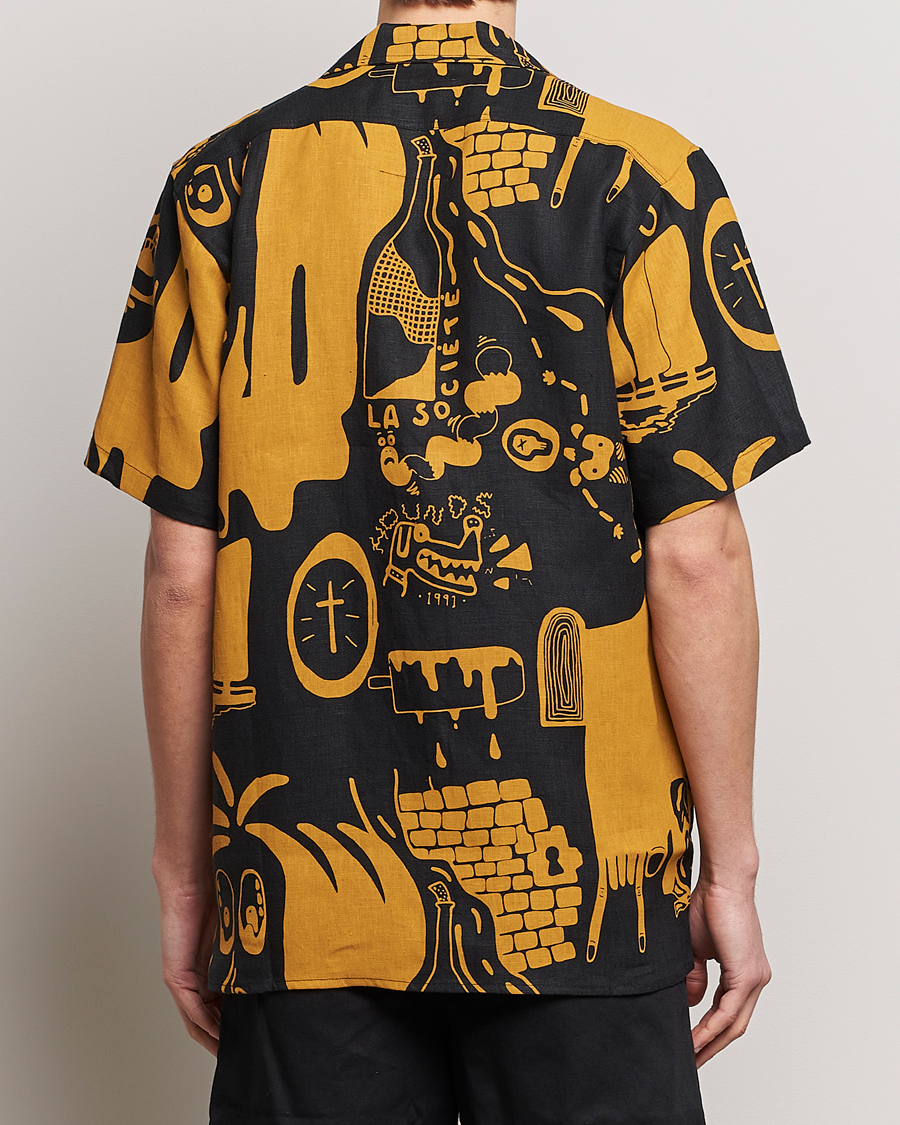 Mies | Kauluspaidat | OAS | Short Sleeve Cuba Linen Shirt Krispy Night