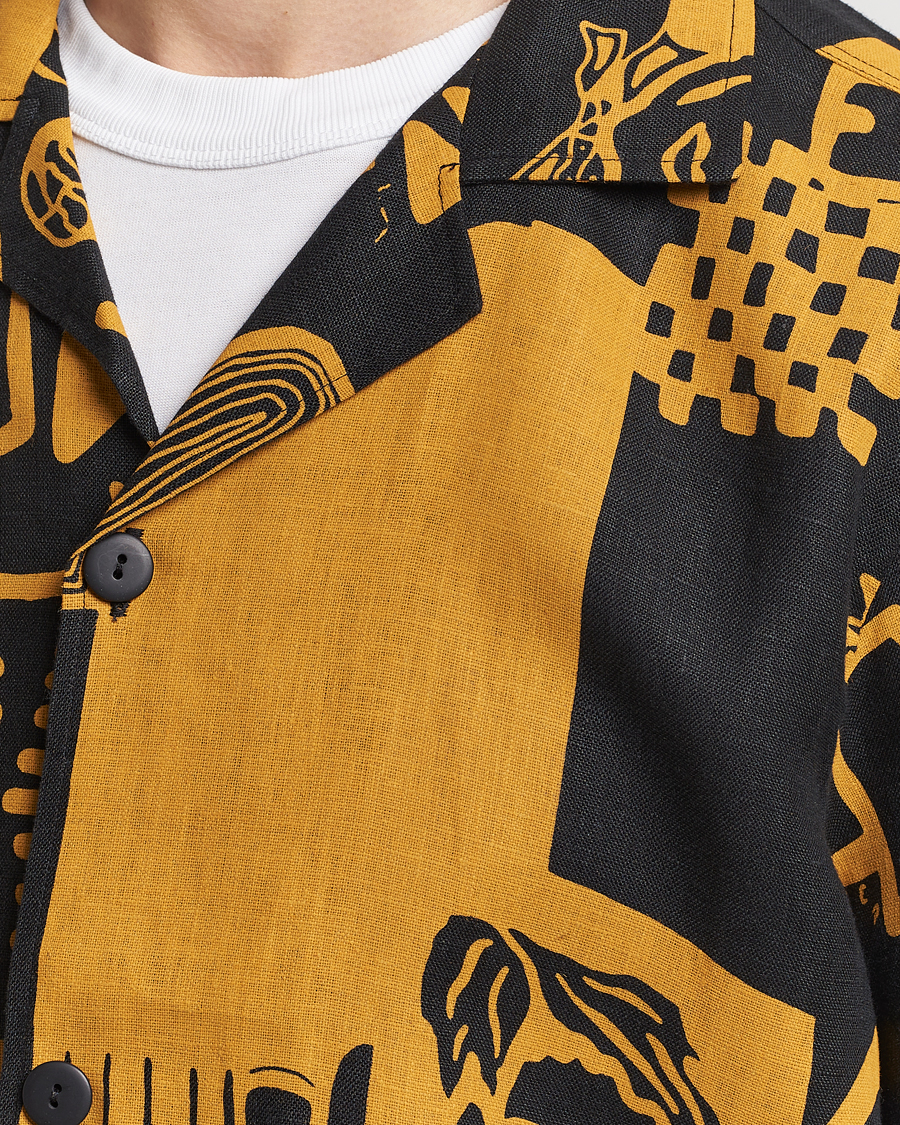 Mies | Kauluspaidat | OAS | Short Sleeve Cuba Linen Shirt Krispy Night