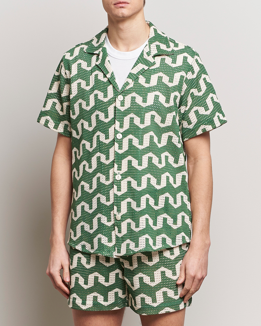 Mies | Kauluspaidat | OAS | Short Sleeve Cuba Net Shirt Atlas
