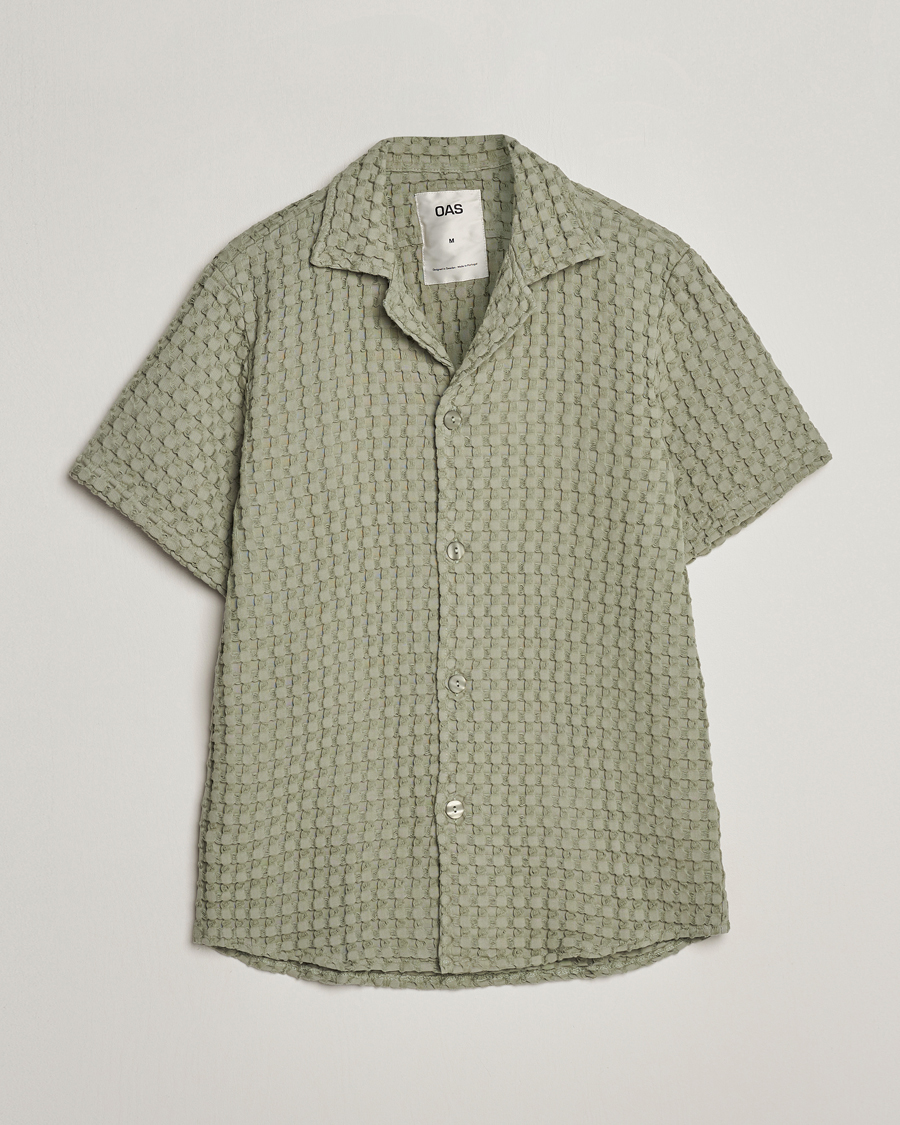Mies | Kauluspaidat | OAS | Cuba Waffle Shirt Dusty Green
