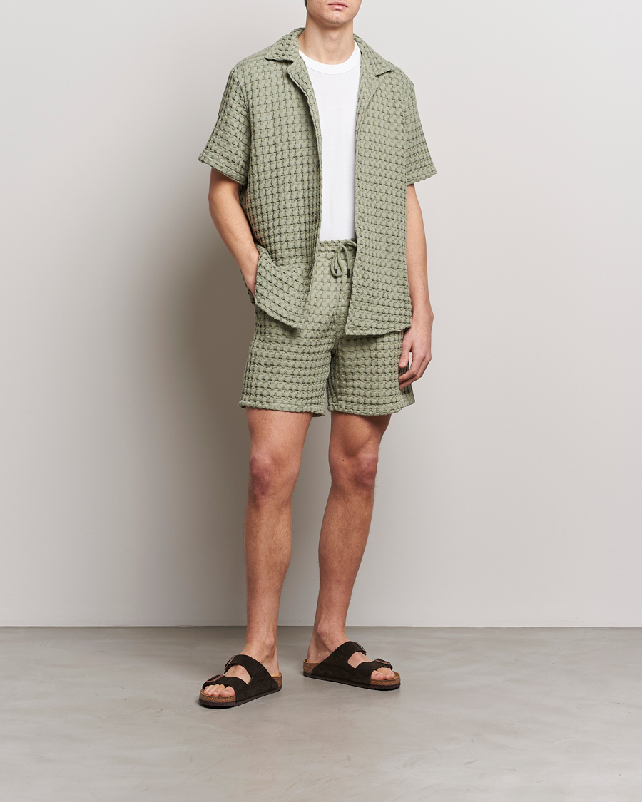 Mies | Kauluspaidat | OAS | Cuba Waffle Shirt Dusty Green