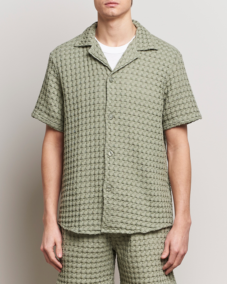 Mies | Kauluspaidat | OAS | Cuba Waffle Shirt Dusty Green
