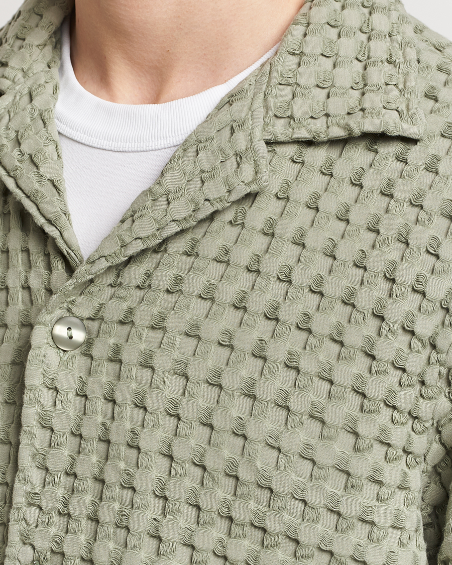 Mies | Kauluspaidat | OAS | Cuba Waffle Shirt Dusty Green