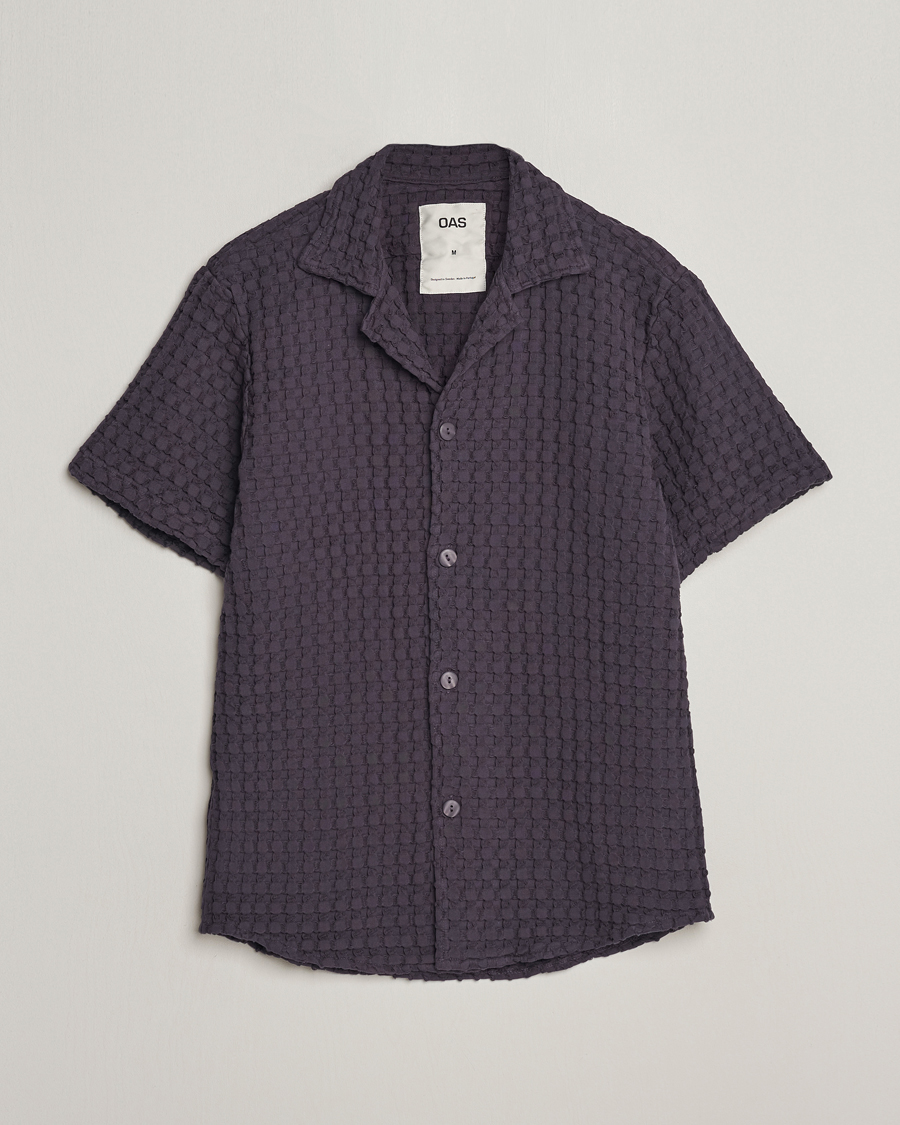Mies | Kauluspaidat | OAS | Cuba Waffle Shirt Nearly Black