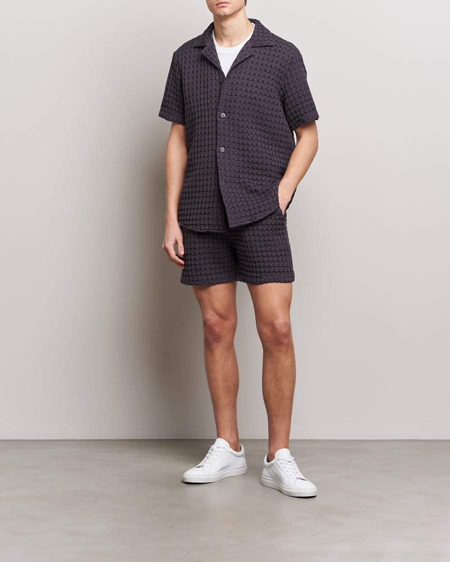 Mies | Kauluspaidat | OAS | Cuba Waffle Shirt Nearly Black