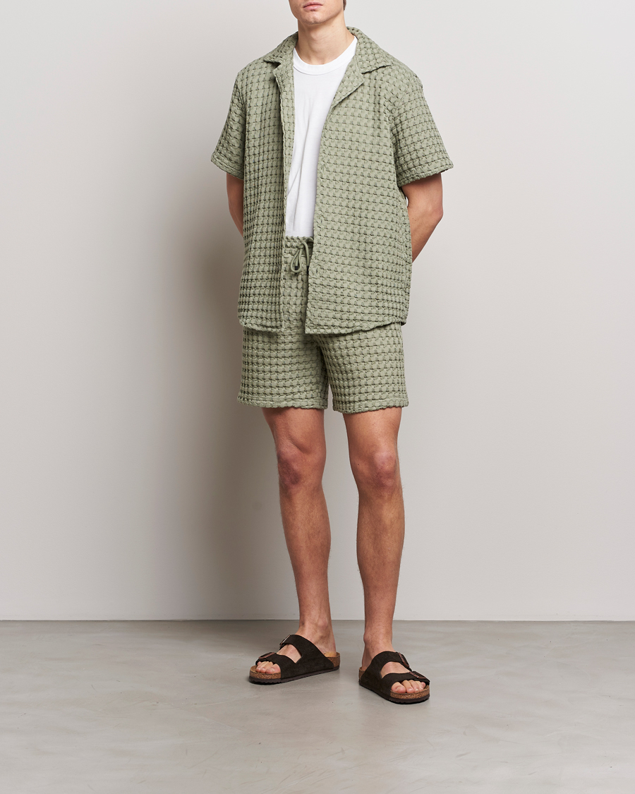 Mies | Shortsit | OAS | Porto Waffle Shorts Dusty Green