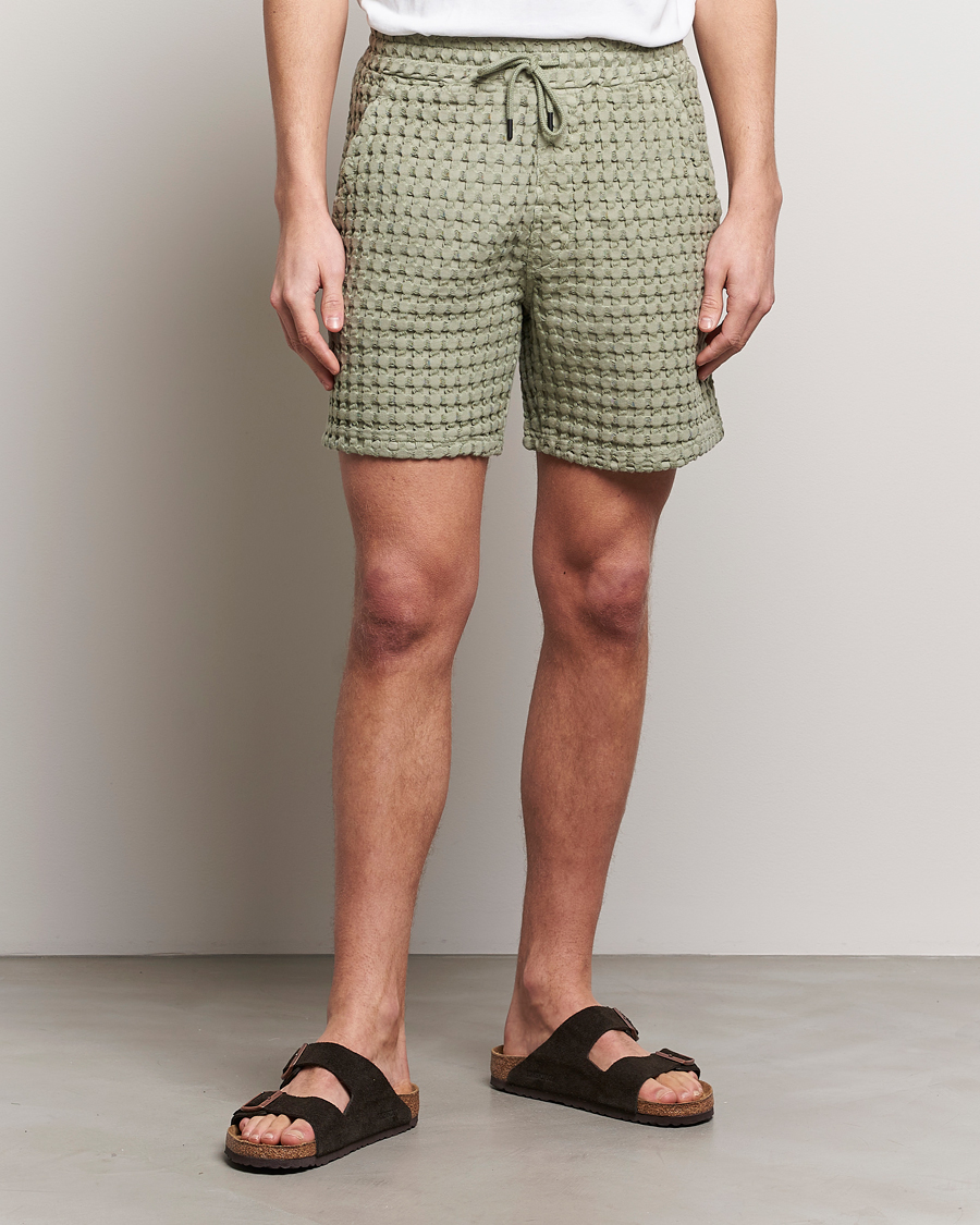 Mies | Shortsit | OAS | Porto Waffle Shorts Dusty Green