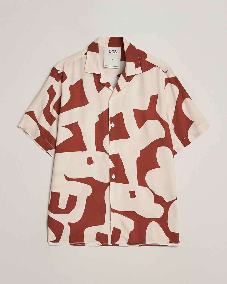 Mies | Kauluspaidat | OAS | Viscose Resort Short Sleeve Shirt Russet Puzzlotec