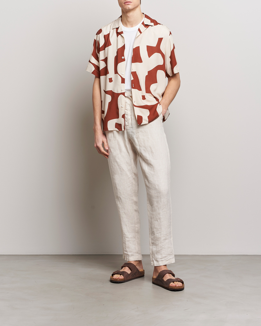 Mies | Kauluspaidat | OAS | Viscose Resort Short Sleeve Shirt Russet Puzzlotec