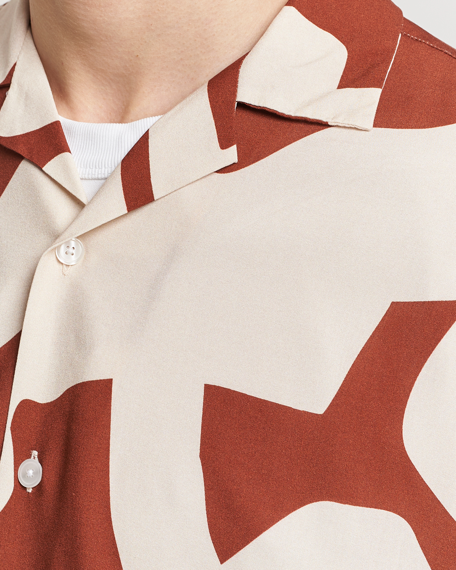 Mies | Kauluspaidat | OAS | Viscose Resort Short Sleeve Shirt Russet Puzzlotec