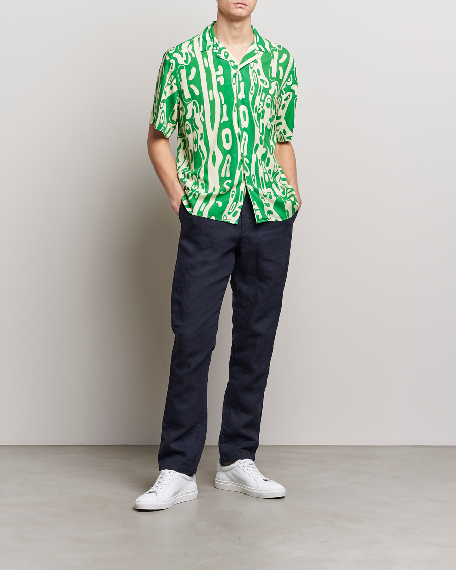 Mies | Kauluspaidat | OAS | Viscose Resort Short Sleeve Shirt Verdant