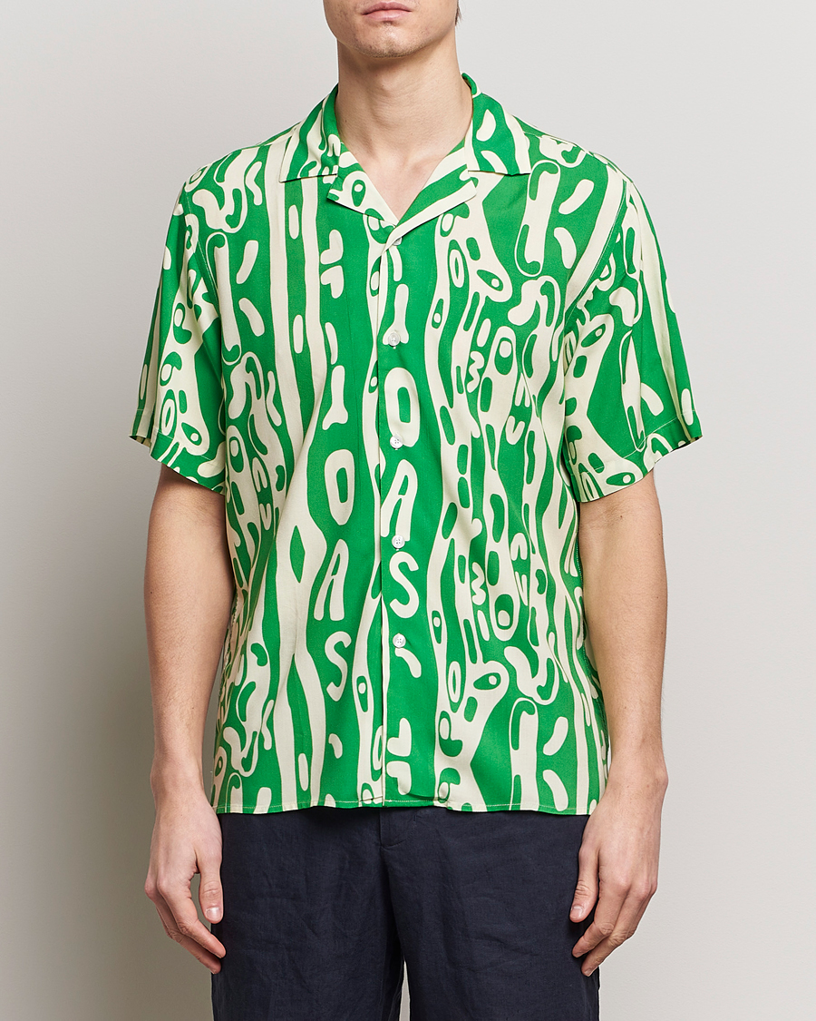 Mies | Kauluspaidat | OAS | Viscose Resort Short Sleeve Shirt Verdant