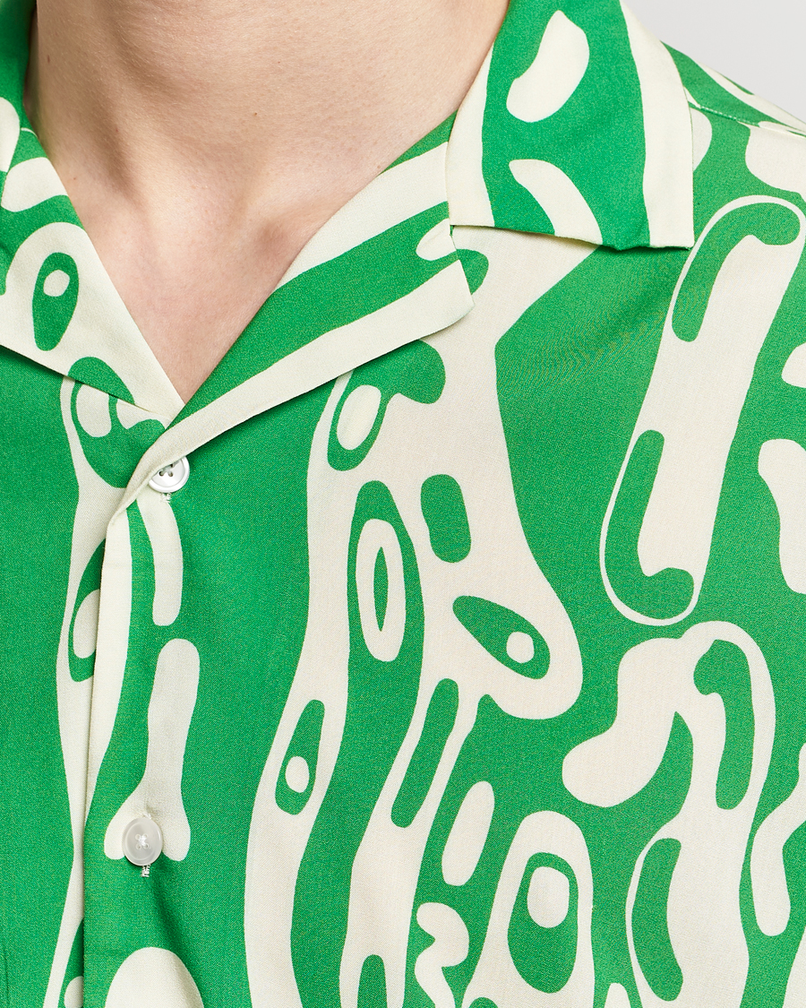 Mies | Kauluspaidat | OAS | Viscose Resort Short Sleeve Shirt Verdant