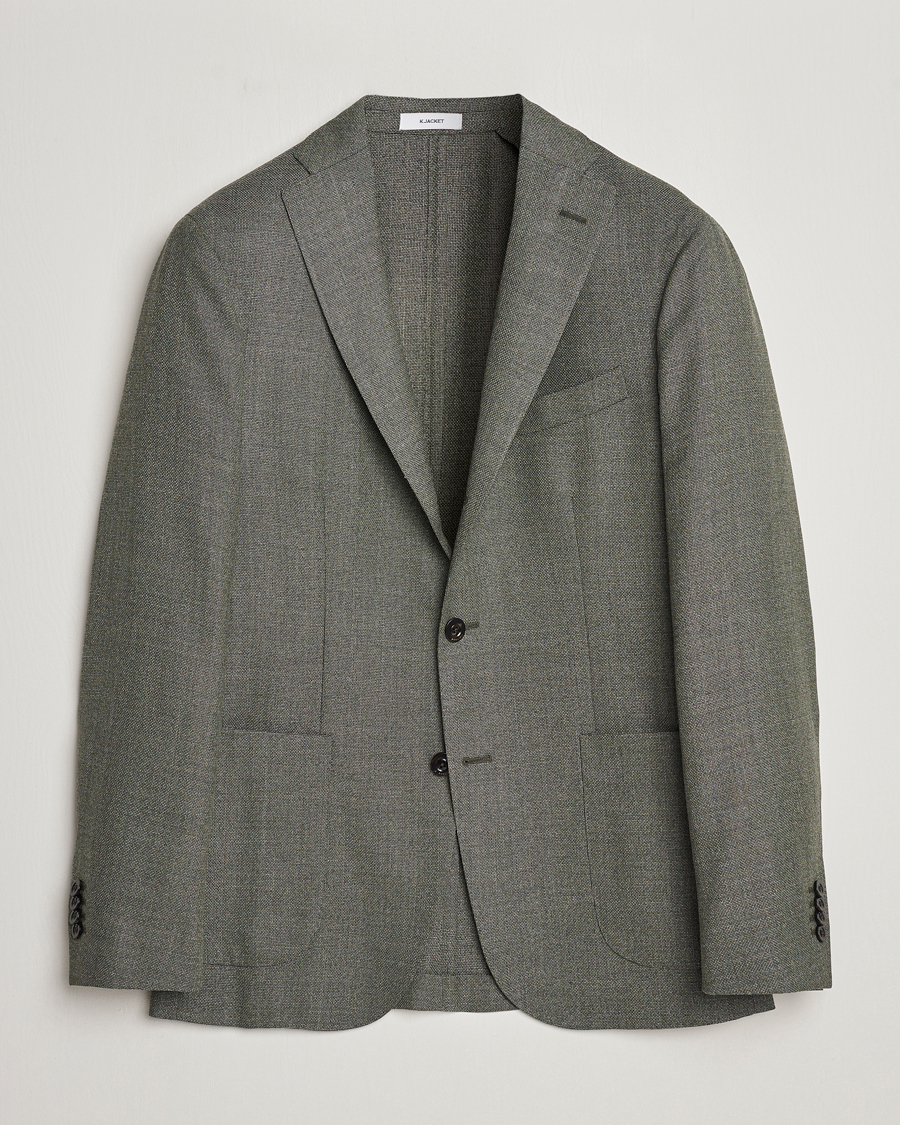 Mies | Pikkutakit | Boglioli | K Jacket Wool Hopsack Blazer Sage Green