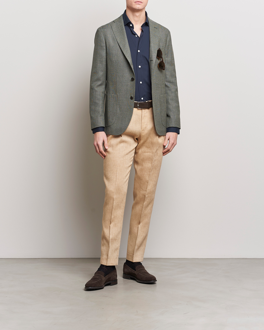 Mies | Pikkutakit | Boglioli | K Jacket Wool Hopsack Blazer Sage Green