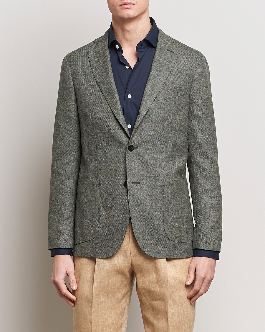 Mies |  | Boglioli | K Jacket Wool Hopsack Blazer Sage Green
