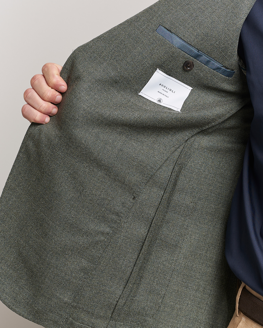 Mies | Pikkutakit | Boglioli | K Jacket Wool Hopsack Blazer Sage Green