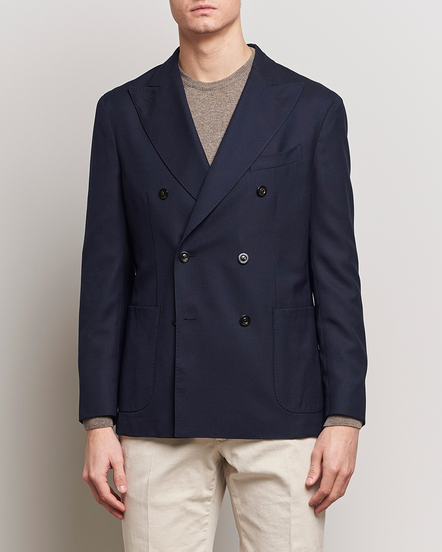 Mies | Villakankaiset pikkutakit | Boglioli | K Jacket Double Breasted Wool Blazer Navy