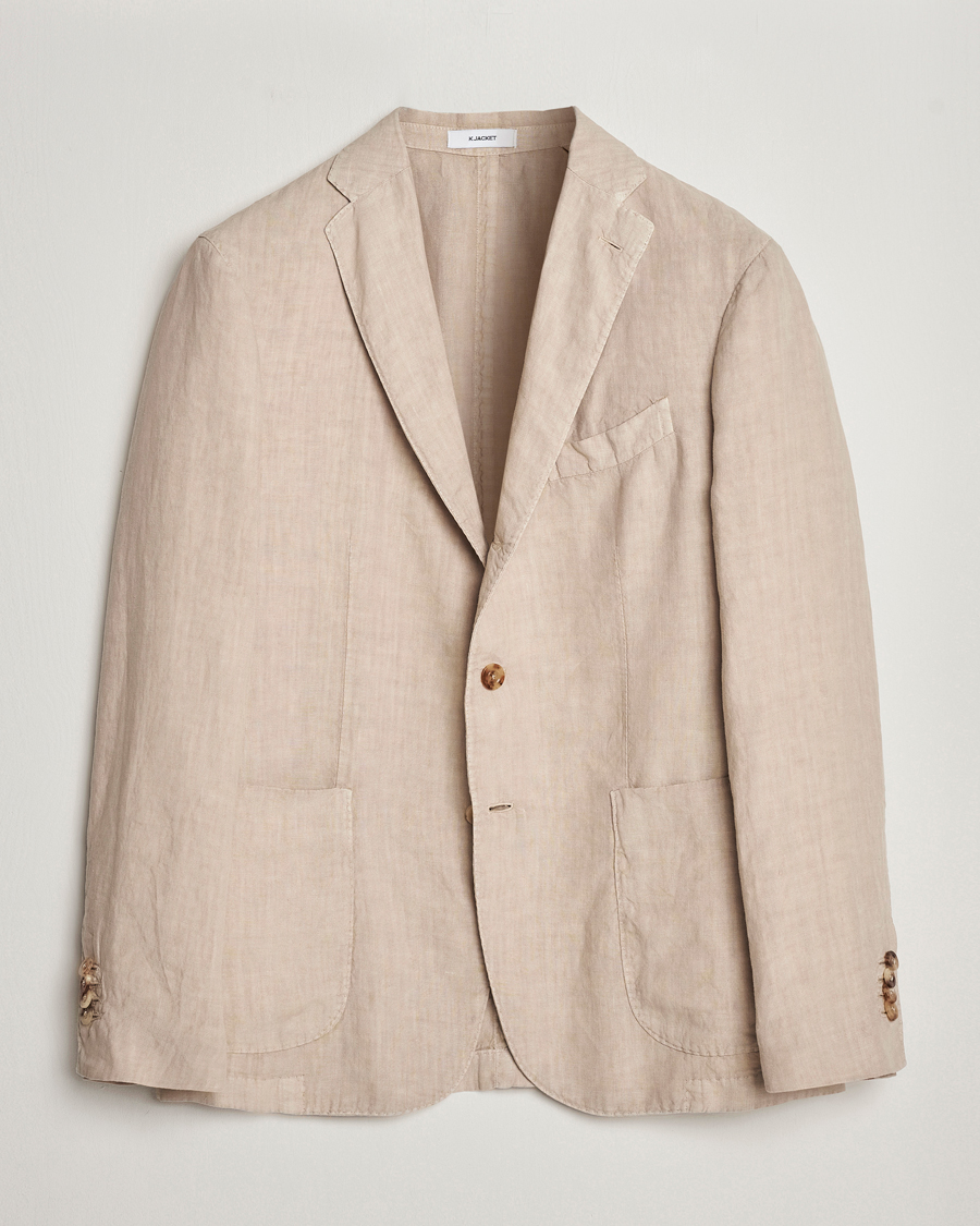 Mies | Pikkutakit | Boglioli | K Jacket Linen Blazer Light Beige
