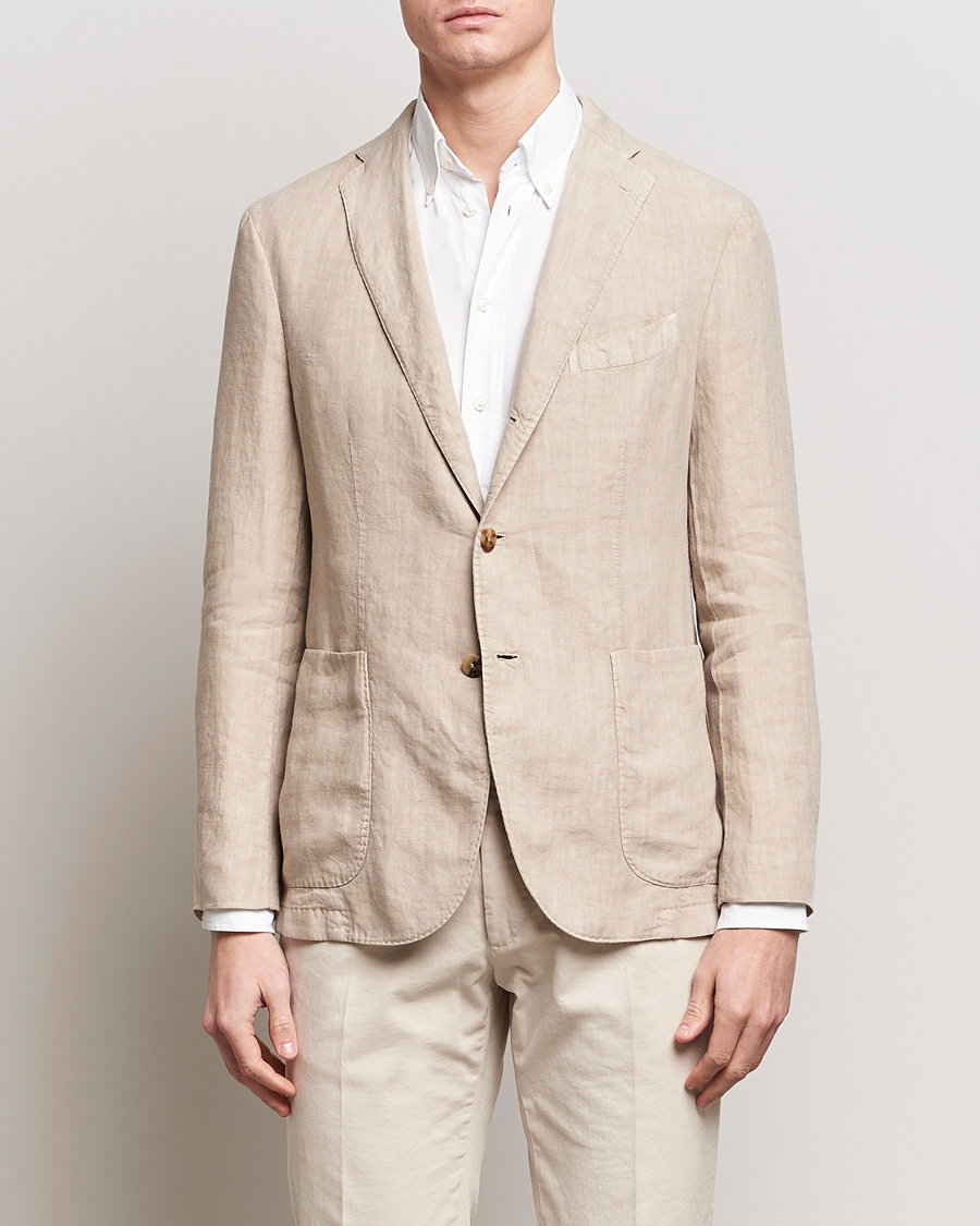 Mies | Pikkutakit | Boglioli | K Jacket Linen Blazer Light Beige