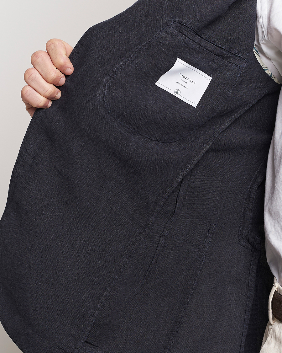Mies | Pikkutakit | Boglioli | K Jacket Linen Blazer Navy