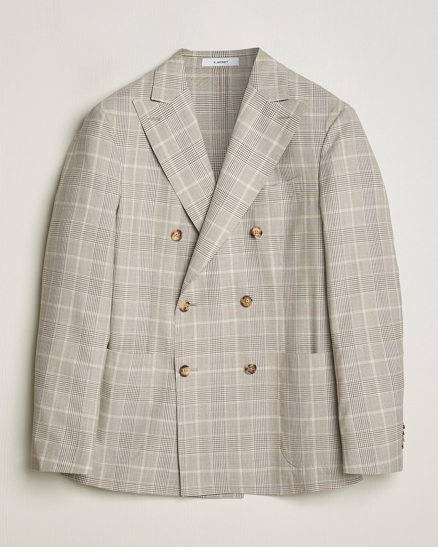 Mies | Pikkutakit | Boglioli | K Jacket Prince Of Wales Blazer Light Beige