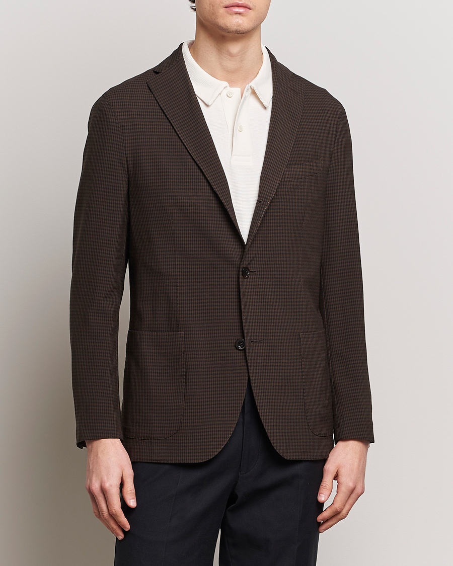 Mies | Italian Department | Boglioli | K Jacket Check Wool Blazer Dark Brown