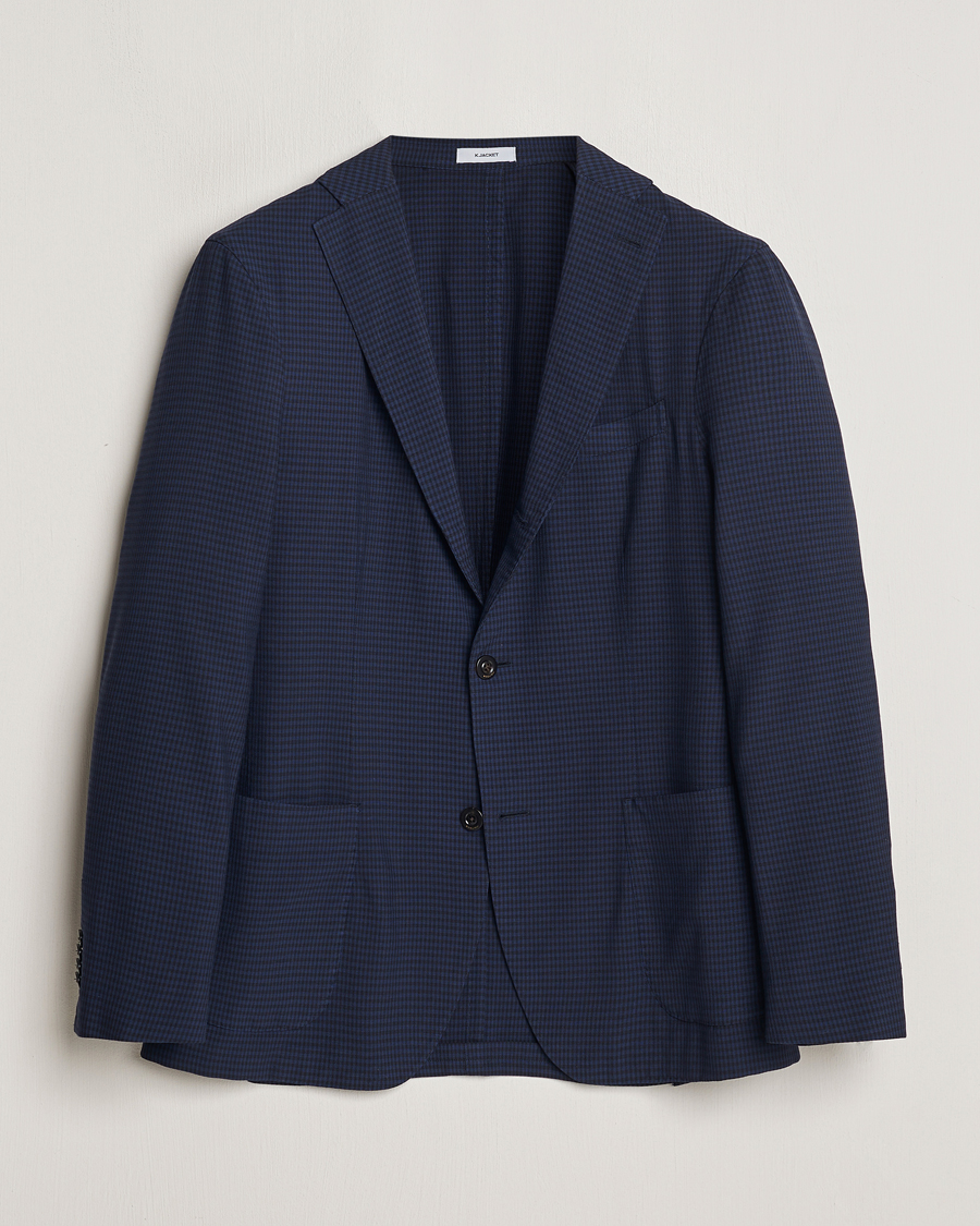 Mies | Pikkutakit | Boglioli | K Jacket Check Wool Blazer Navy
