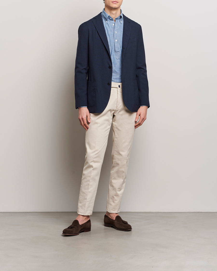 Mies | Pikkutakit | Boglioli | K Jacket Check Wool Blazer Navy