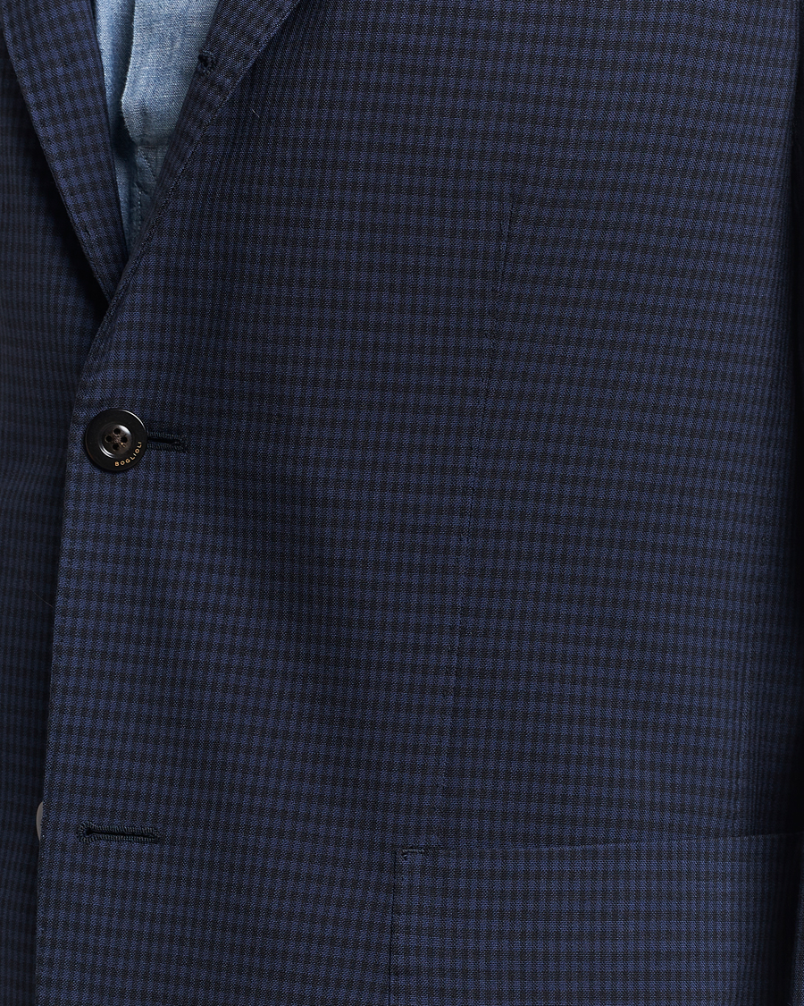 Mies | Pikkutakit | Boglioli | K Jacket Check Wool Blazer Navy
