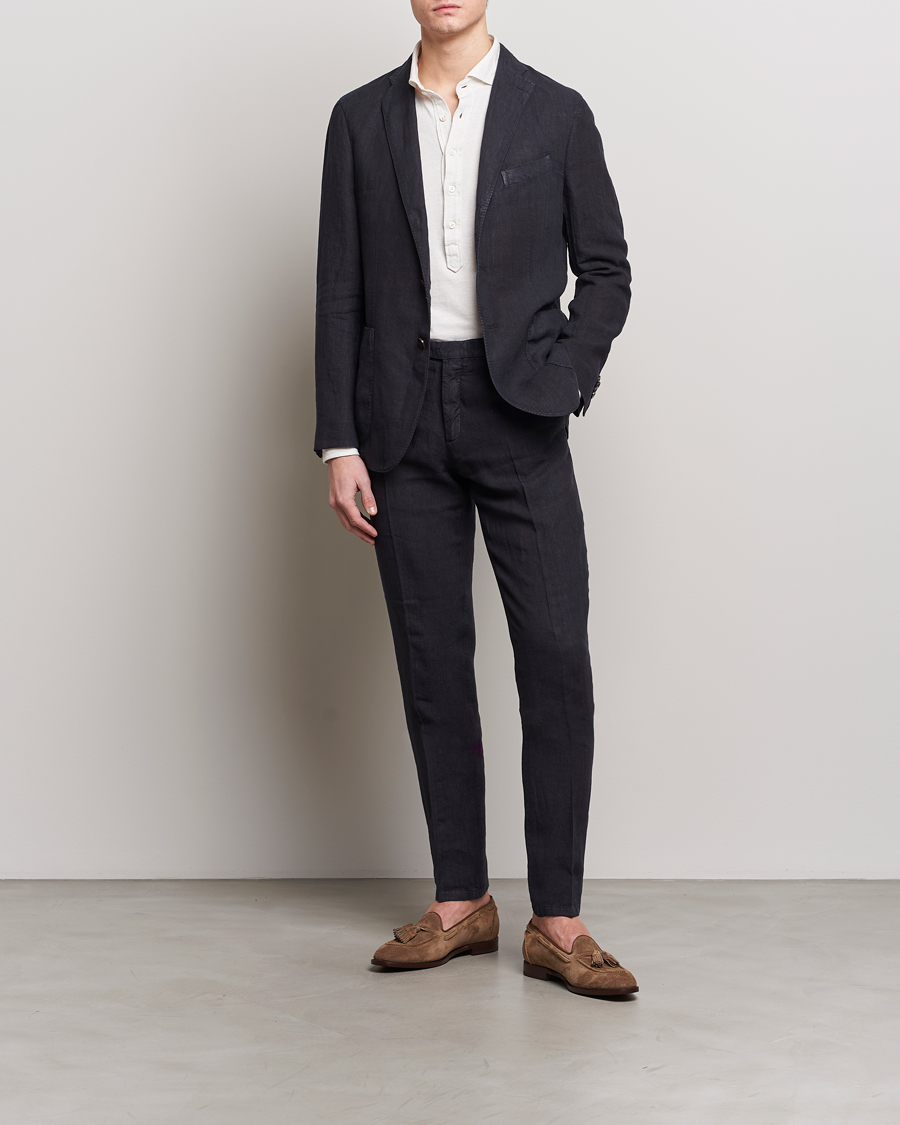 Mies | Tyylisegmentti Virallinen | Boglioli | K Jacket Linen Suit Navy