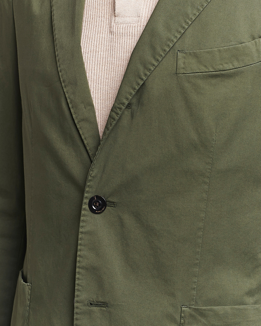 Mies | Puvut | Boglioli | K Jacket Cotton Satin Suit Forest Green