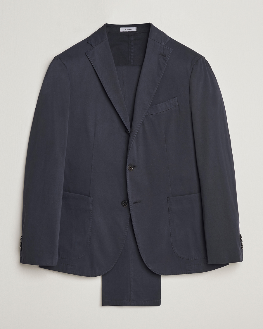 Mies | Puvut | Boglioli | K Jacket Cotton Stretch Suit Navy
