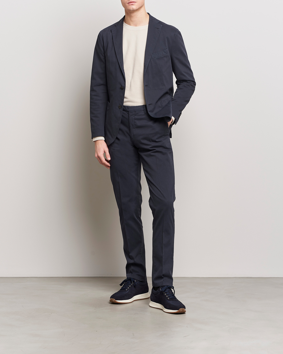 Mies | Kaksiosaiset puvut | Boglioli | K Jacket Cotton Stretch Suit Navy