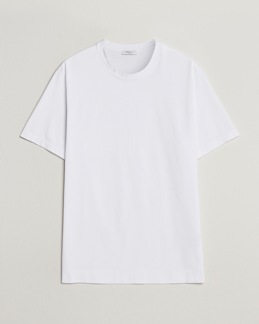 Mies | T-paidat | Boglioli | Garment Dyed T-Shirt White