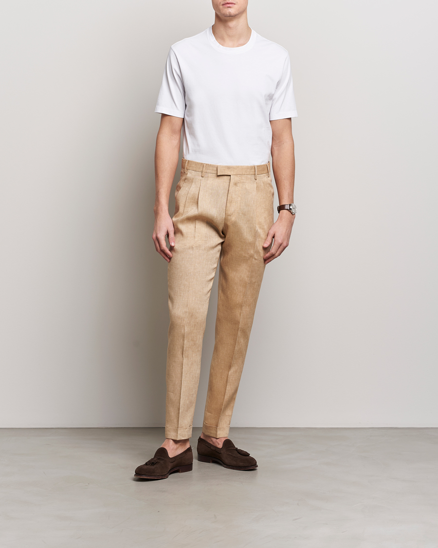 Mies | T-paidat | Boglioli | Garment Dyed T-Shirt White