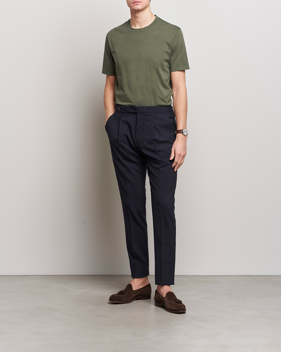 Mies | T-paidat | Boglioli | Garment Dyed T-Shirt Forest Green